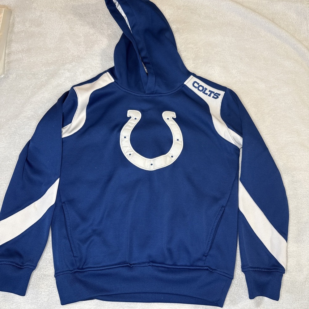 Indianapolis Colts NFL Youth Hoodie Medium 10-12 Blue Pullover Team Apparel